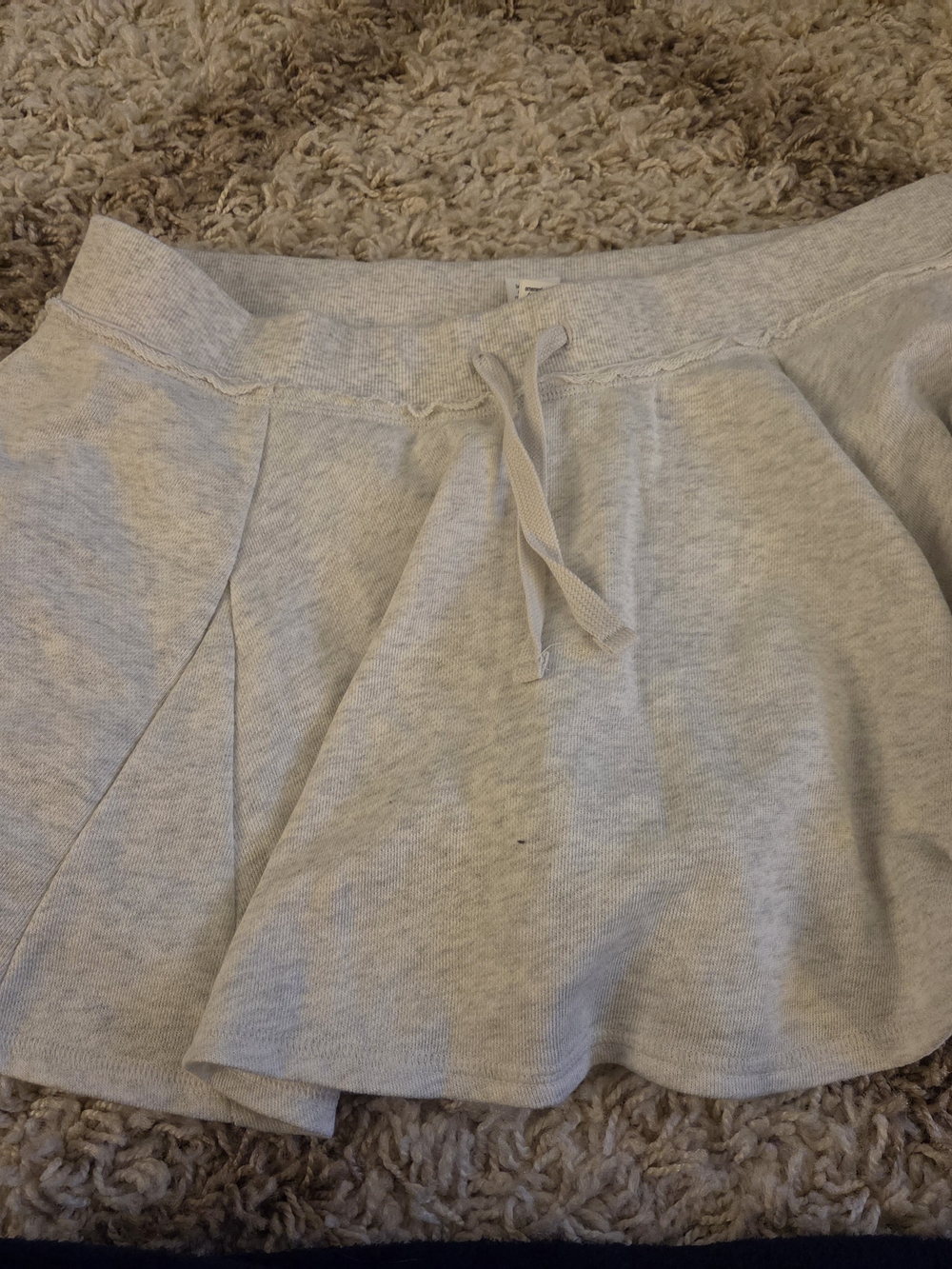 Light Gray Drawstring Mini Skort